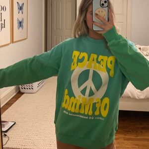 MADHAPPY TYEDYE GREEN PEACE OF MIND CREWNECK